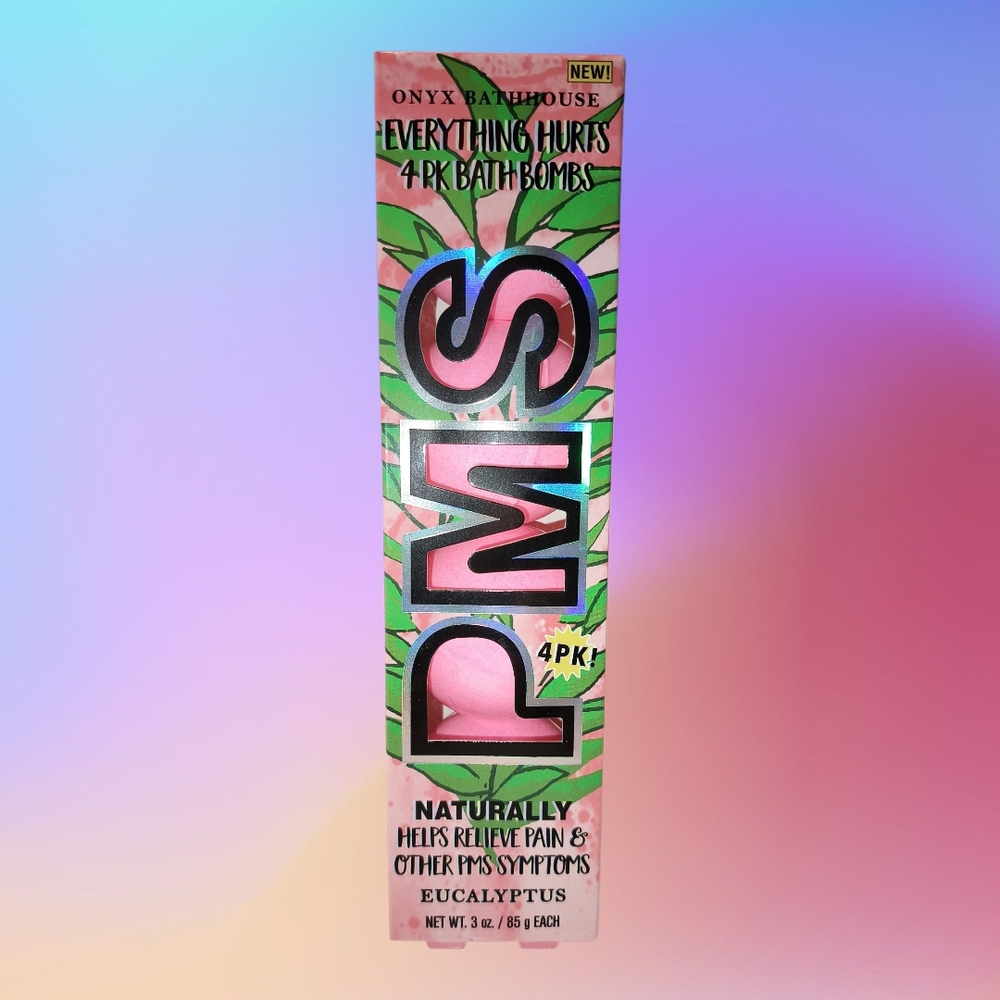 PMS Bath Bombs with Eucalyptus Scent. Includes 4 bath bombs. NWOT.